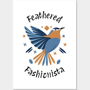 Eastern Bluebird: Feathered Fashionista Posters and Art